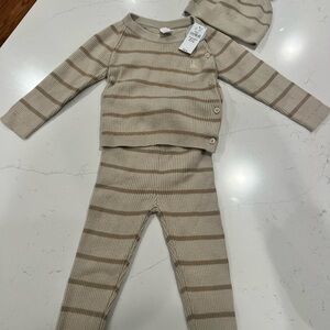 Baby Gap Beige Striped Knit Set